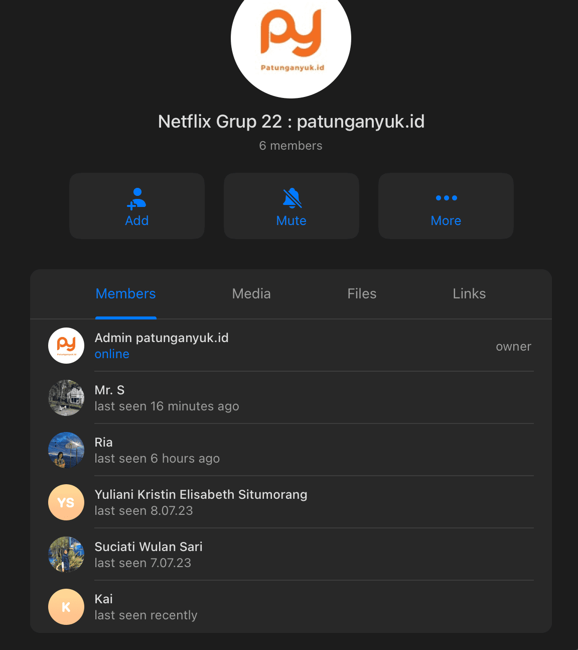 Screenshot grup Netflix 22 - Testimoni member aktif