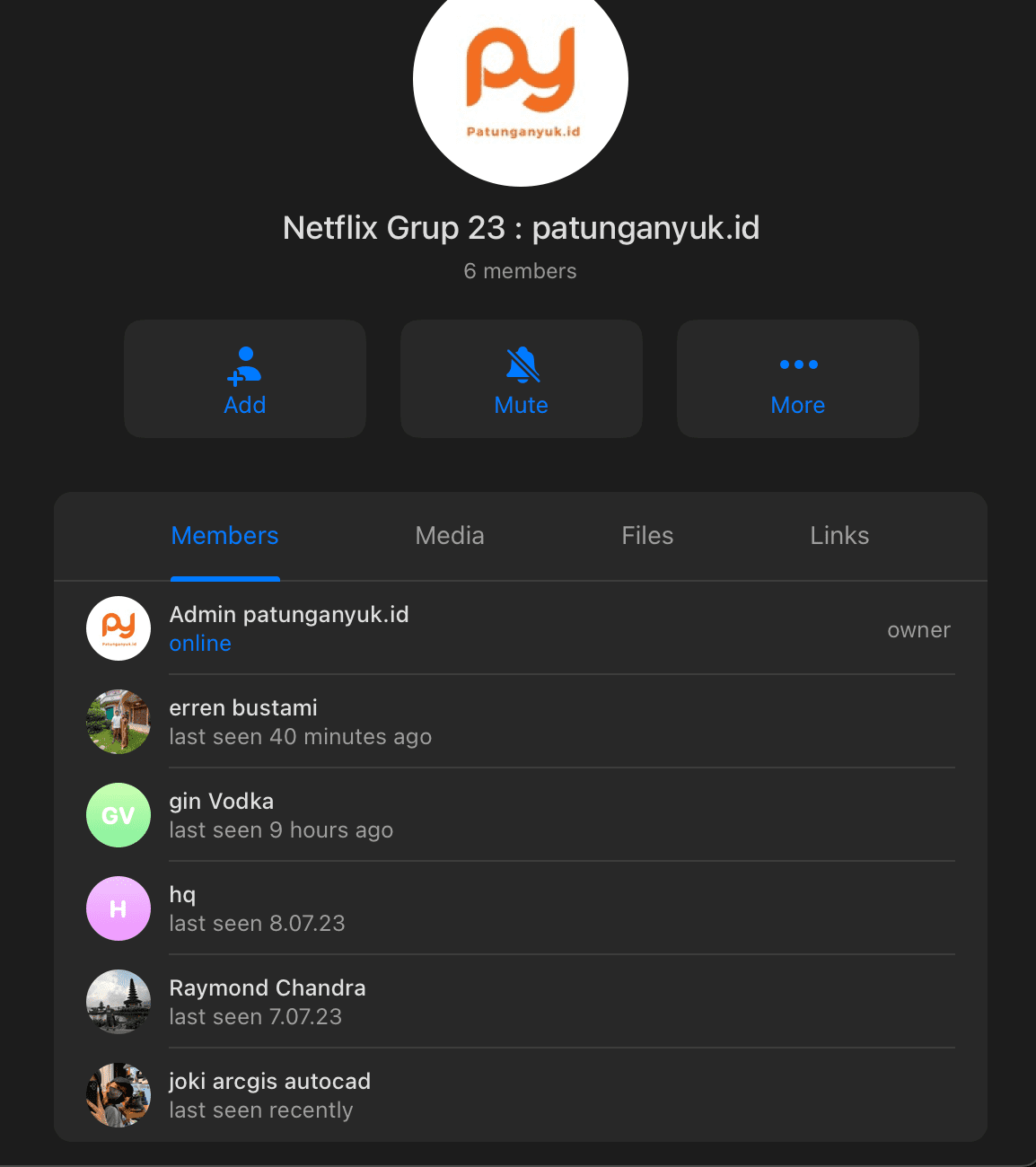 Screenshot grup Netflix 23 - Testimoni member aktif