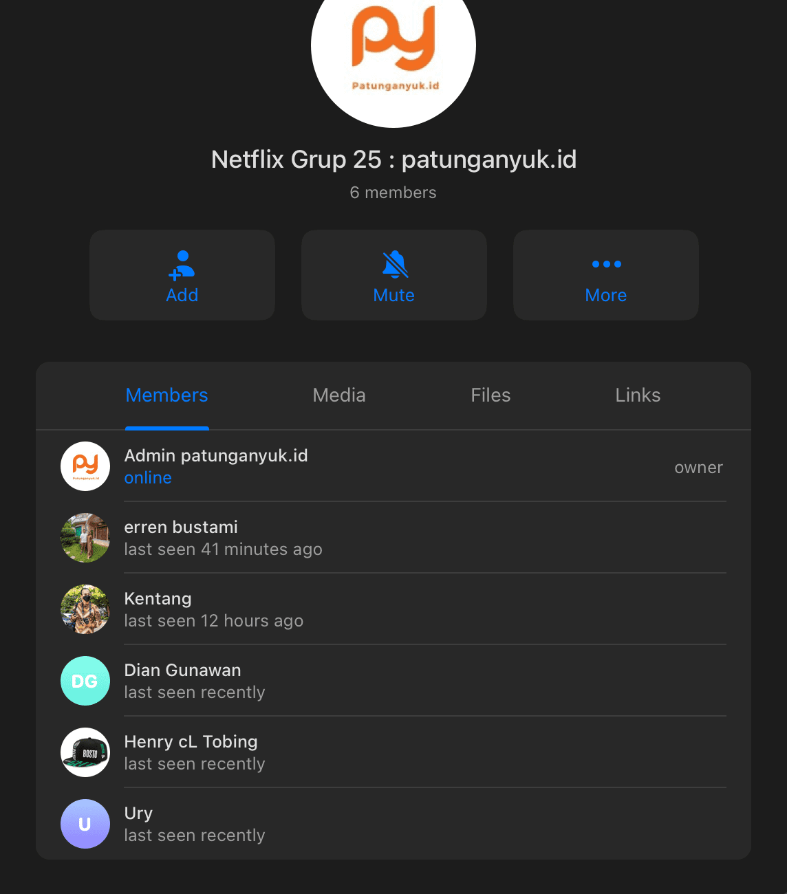 Screenshot grup Netflix 25 - Testimoni member aktif