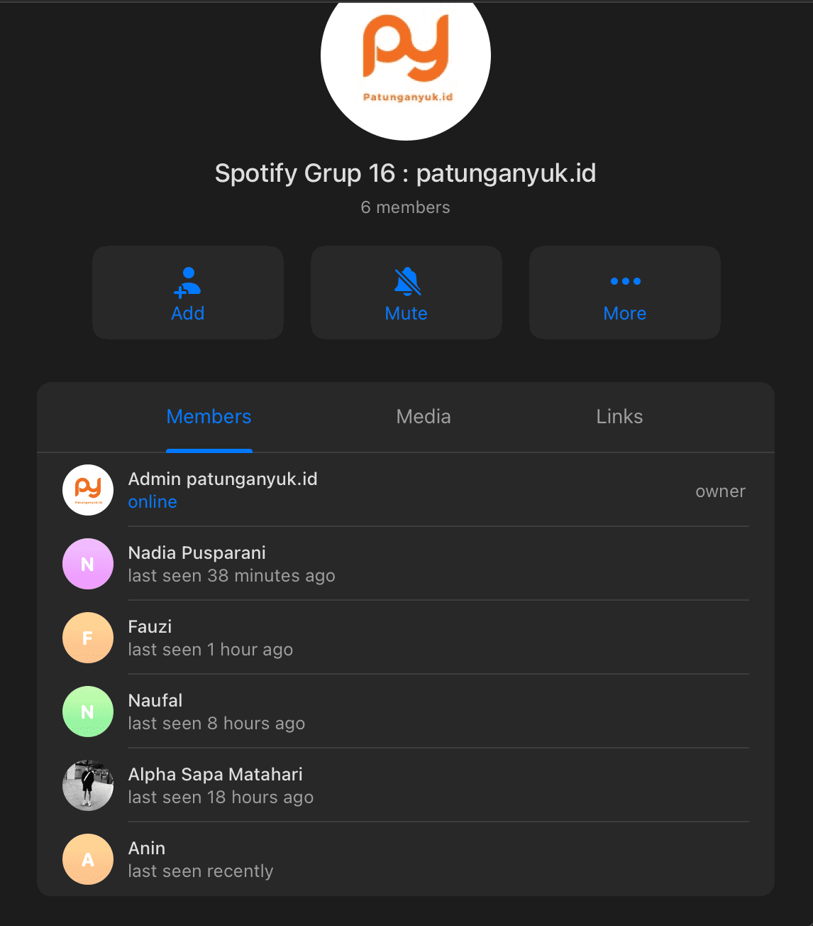 Screenshot grup patungan - Testimoni member aktif