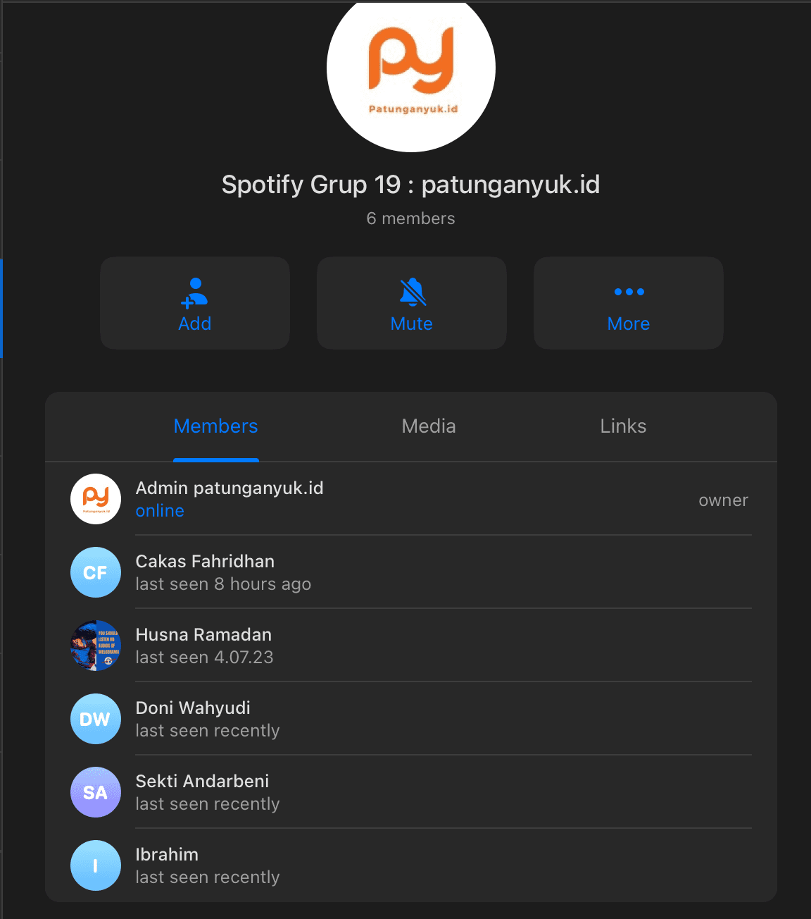 Screenshot grup patungan - Testimoni member aktif
