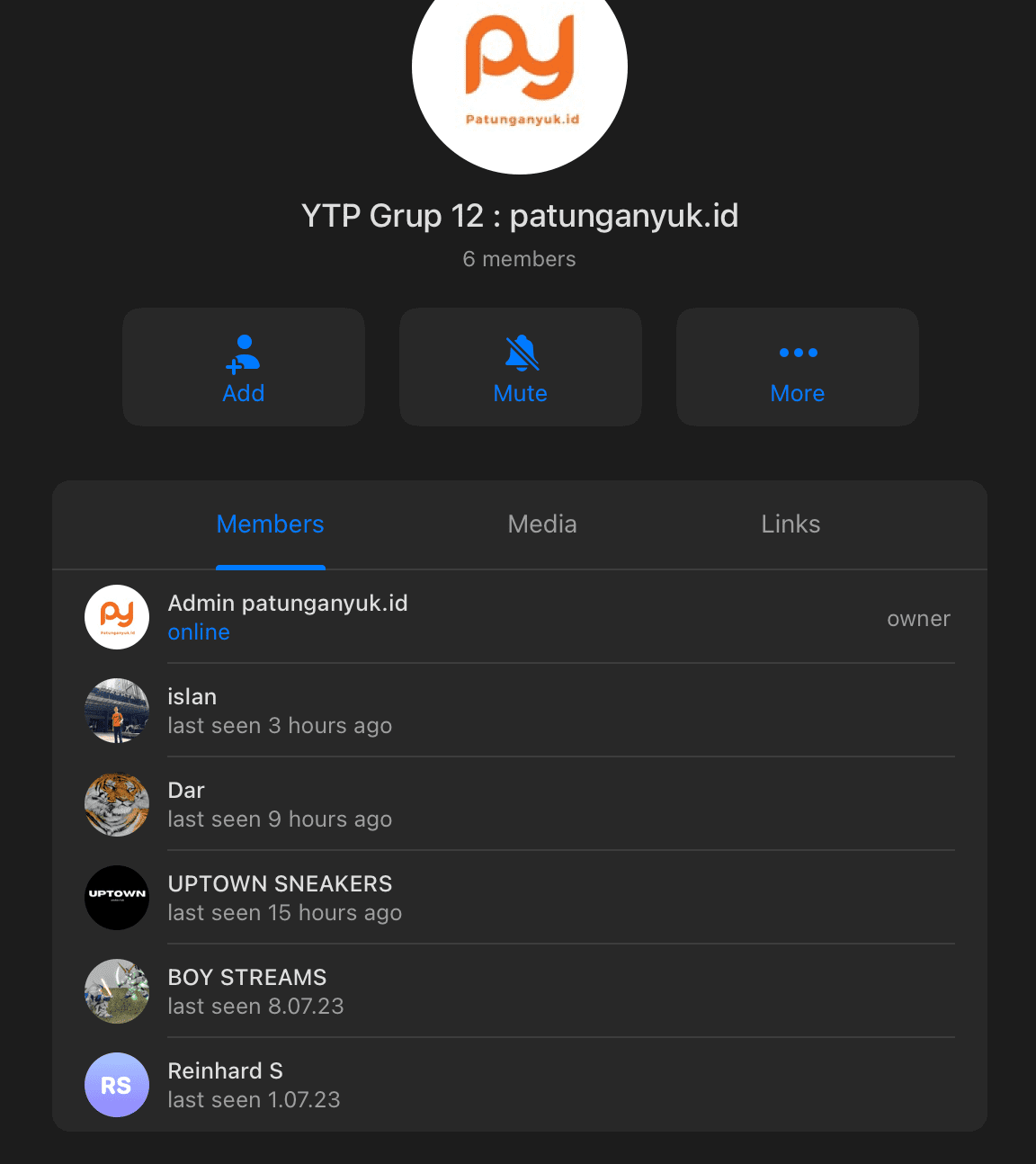 Screenshot grup patungan - Testimoni member aktif