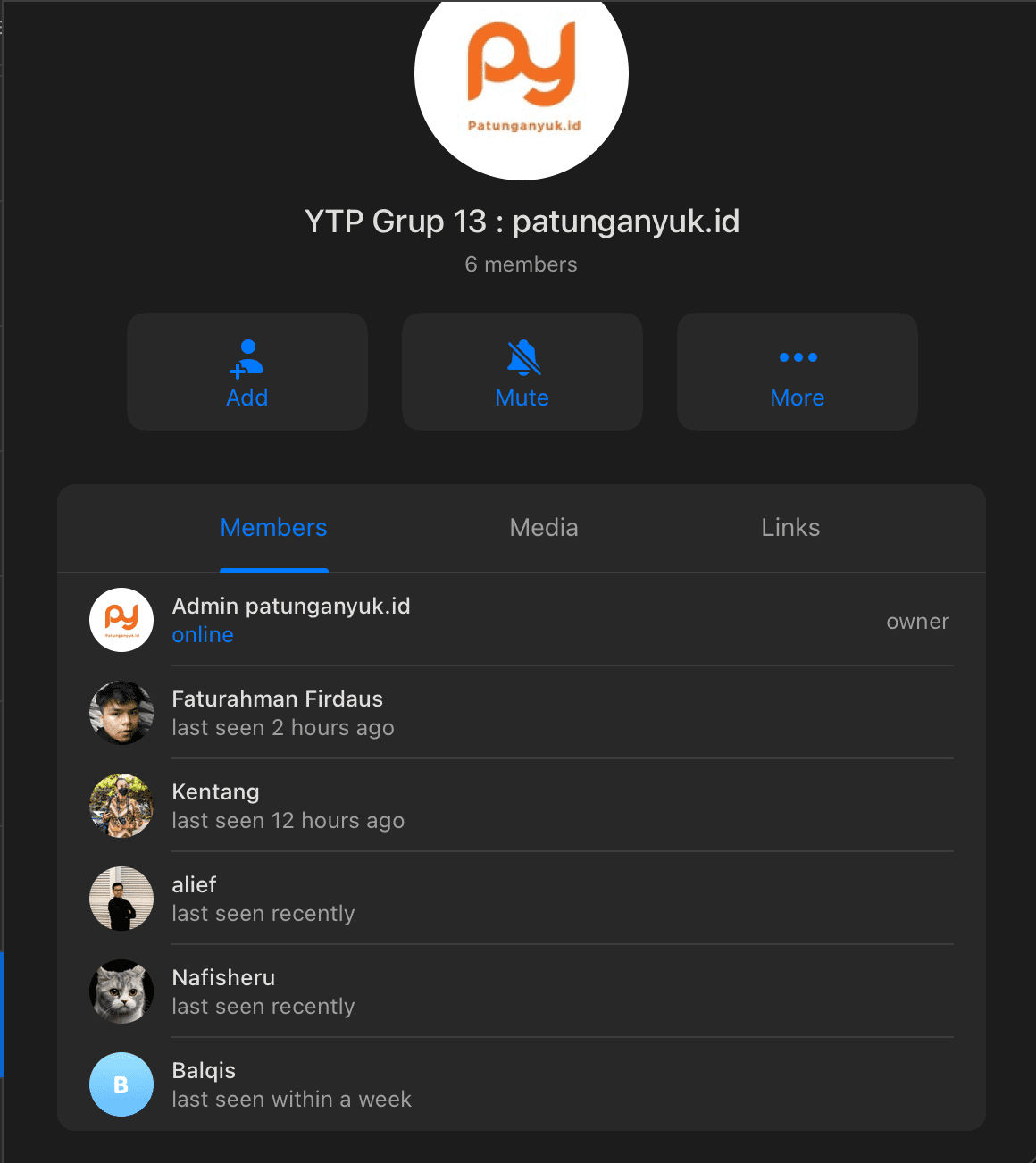 Screenshot grup patungan - Testimoni member aktif