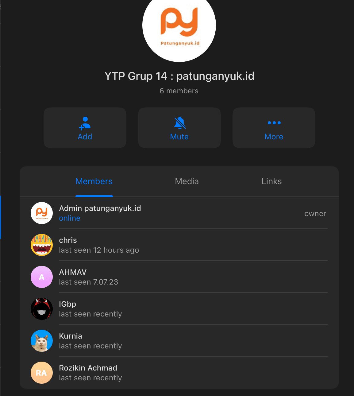 Screenshot grup patungan - Testimoni member aktif