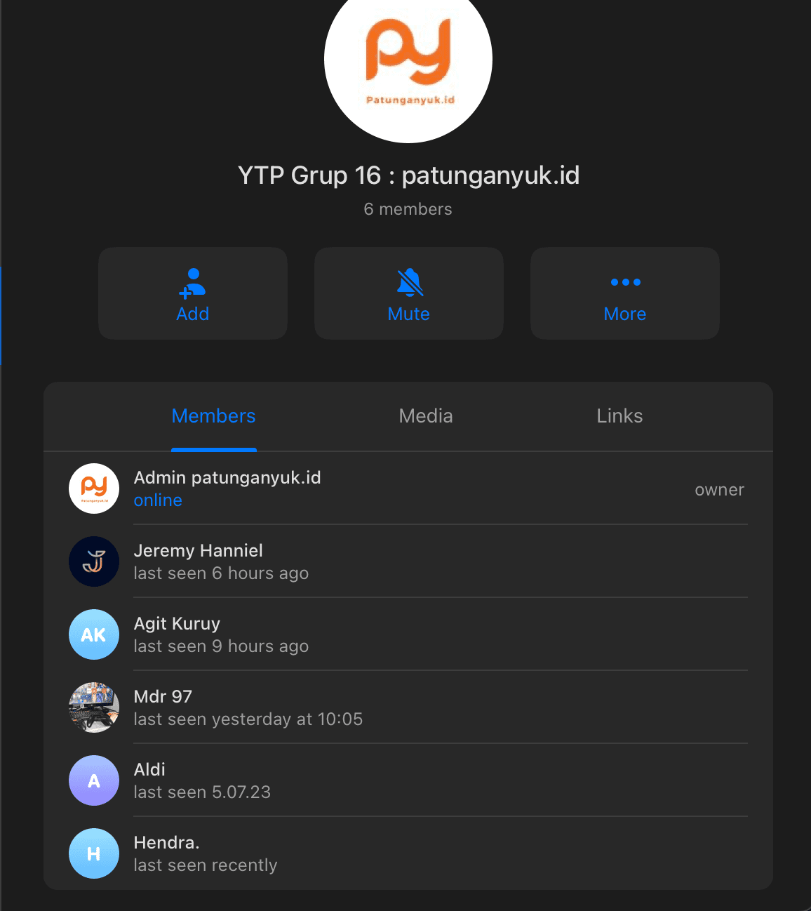 Screenshot grup patungan - Testimoni member aktif