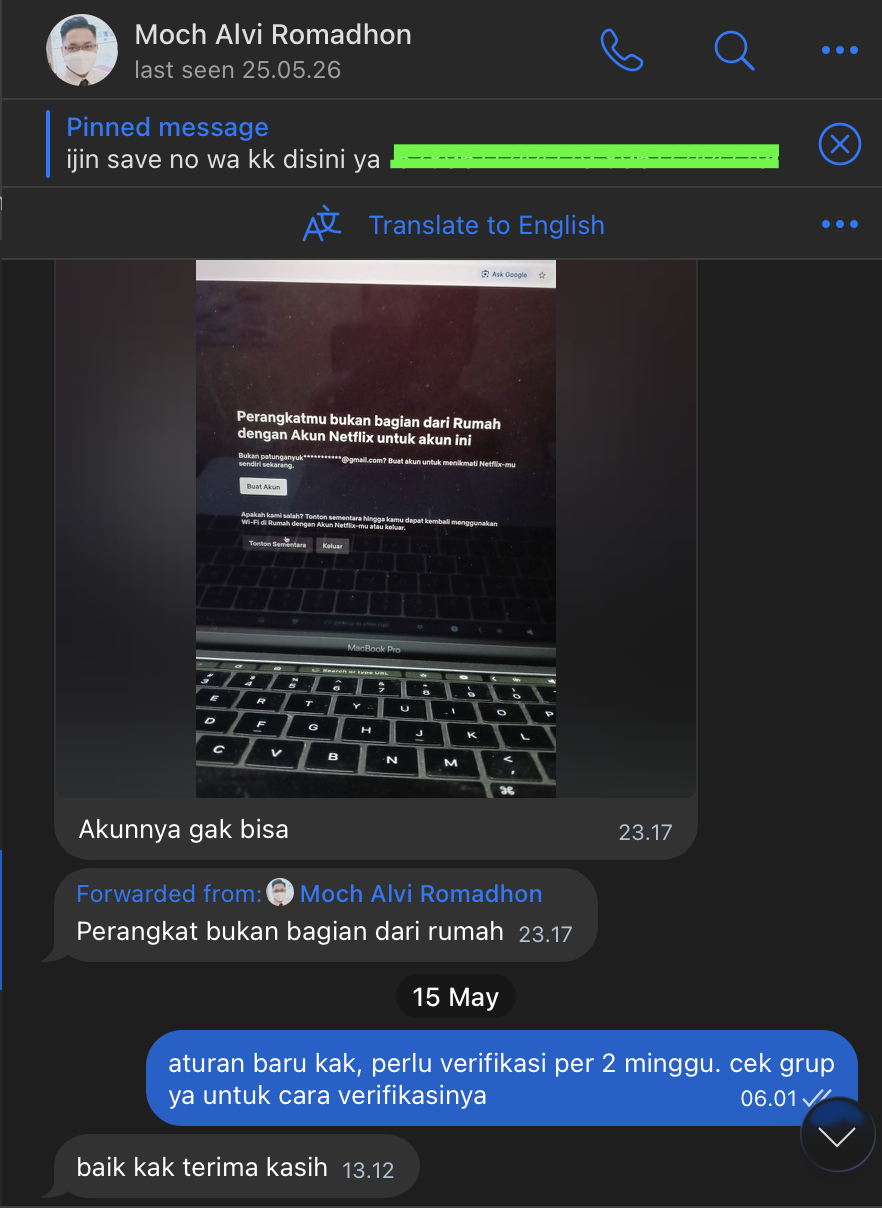 Bukti member Patunganyuk.id lanjut nonton Netflix setelah verifikasi OTP